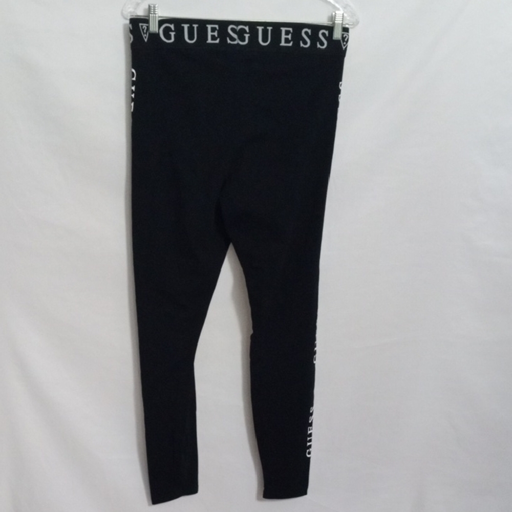 Guess Black  Ankle Leggings with White Logo - Picture 4 of 5